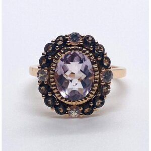 Levian 14K Amethyst Princess Alexandra Rose Gold Ring Size 7
